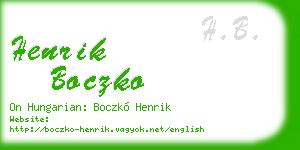 henrik boczko business card